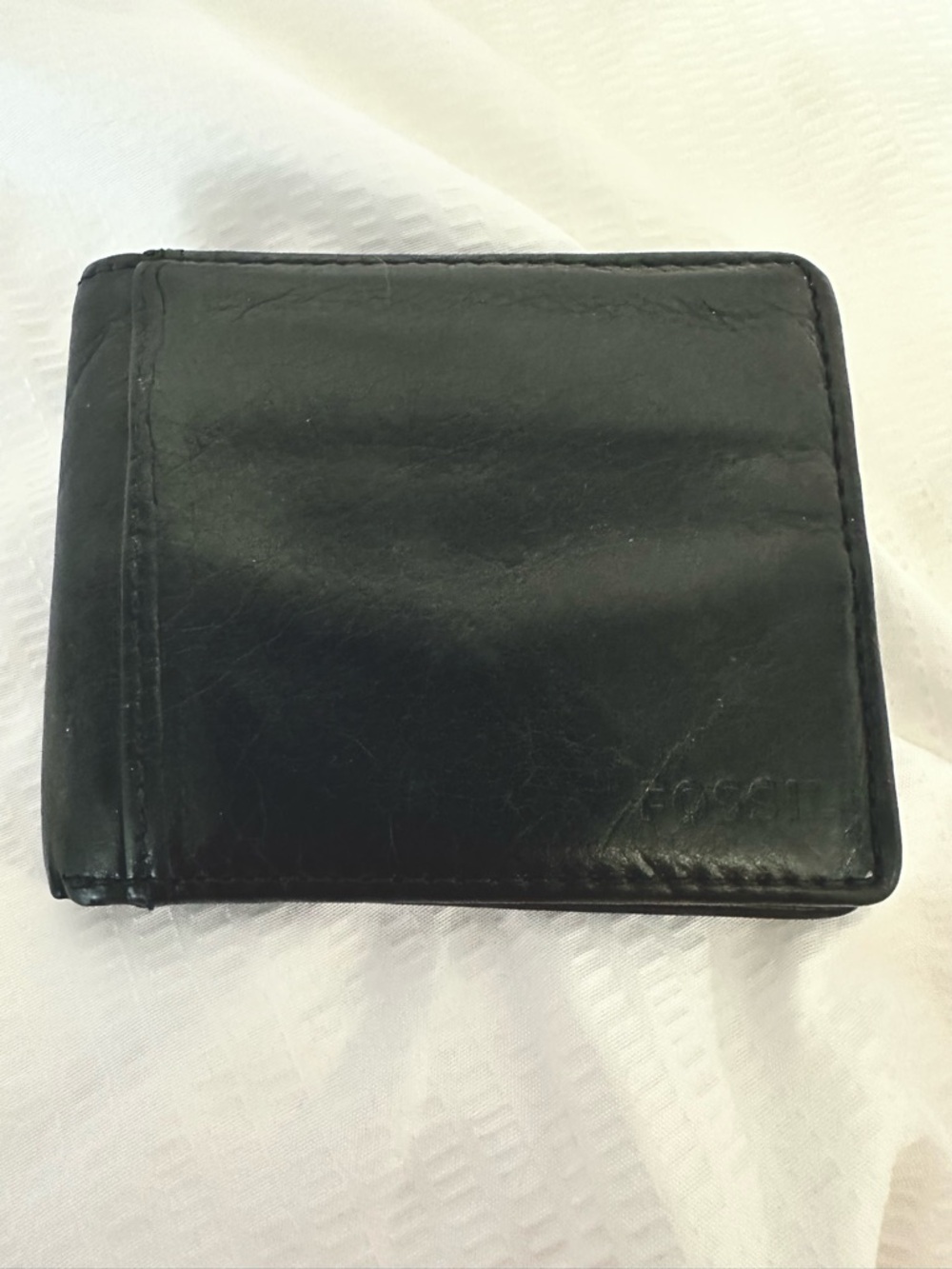 Fossil Black Leather Men's Wallet Bifold Card Holder